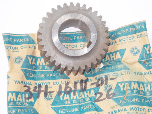 NOS OEM YAMAHA 73-74 TX750/A CRANK PISTON GEAR PRIMARY DRIVE # 341-16111-01-26 - MotoRaider