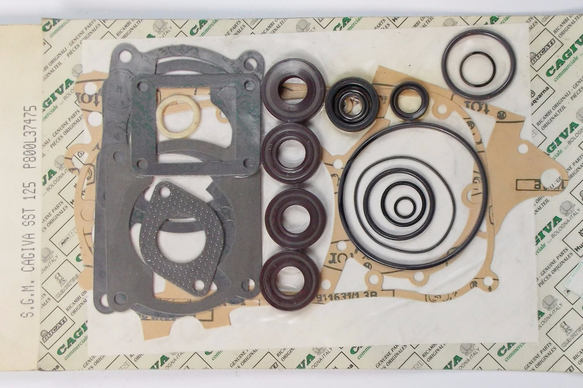OEM CAGIVA 80's ALETTA ELECTRA 125 / SST 125 ENGINE GASKET & OIL SEAL 800L37475 - MotoRaider
