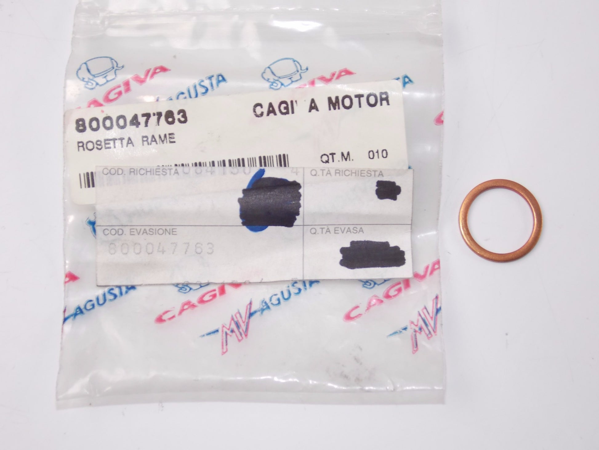 NOS OEM CAGIVA CANYON 600 RIVER 500 T4-500E W12 CRANKCASE UNION WASHER 800047763 - MotoRaider