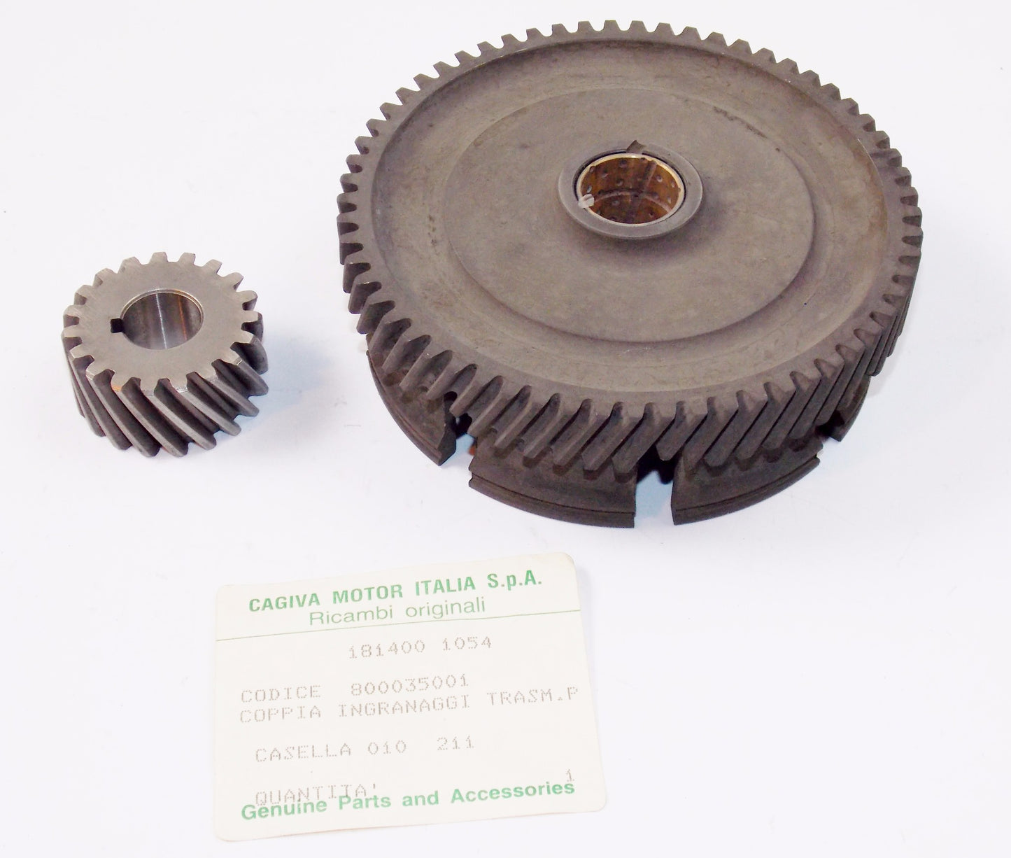 NOS OEM CAGIVA ALETTA ELECTRA PRIMARY TRANSMISSION GEAR SET 800035001 - MotoRaider