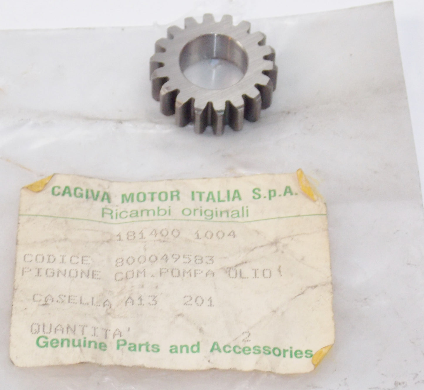 NOS OEM CAGIVA 1987 ALETTA ORO 125-S2 / ELEFANTRE 125 OIL PUMP GEAR 800049583 - MotoRaider
