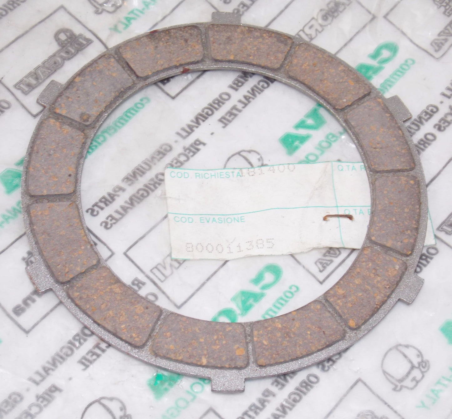 NOS OEM CAGIVA 1978 SST 125 OUTSIDER CLUTCH PLATE 800011385 - MotoRaider