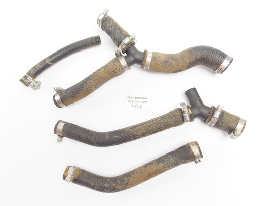 1990 YAMAHA YZ125 COOLING SYSTEM RADIATOR HOSE PIPE TUBE 1/2/3/6 JOINT 1 CLAMPS - MotoRaider
