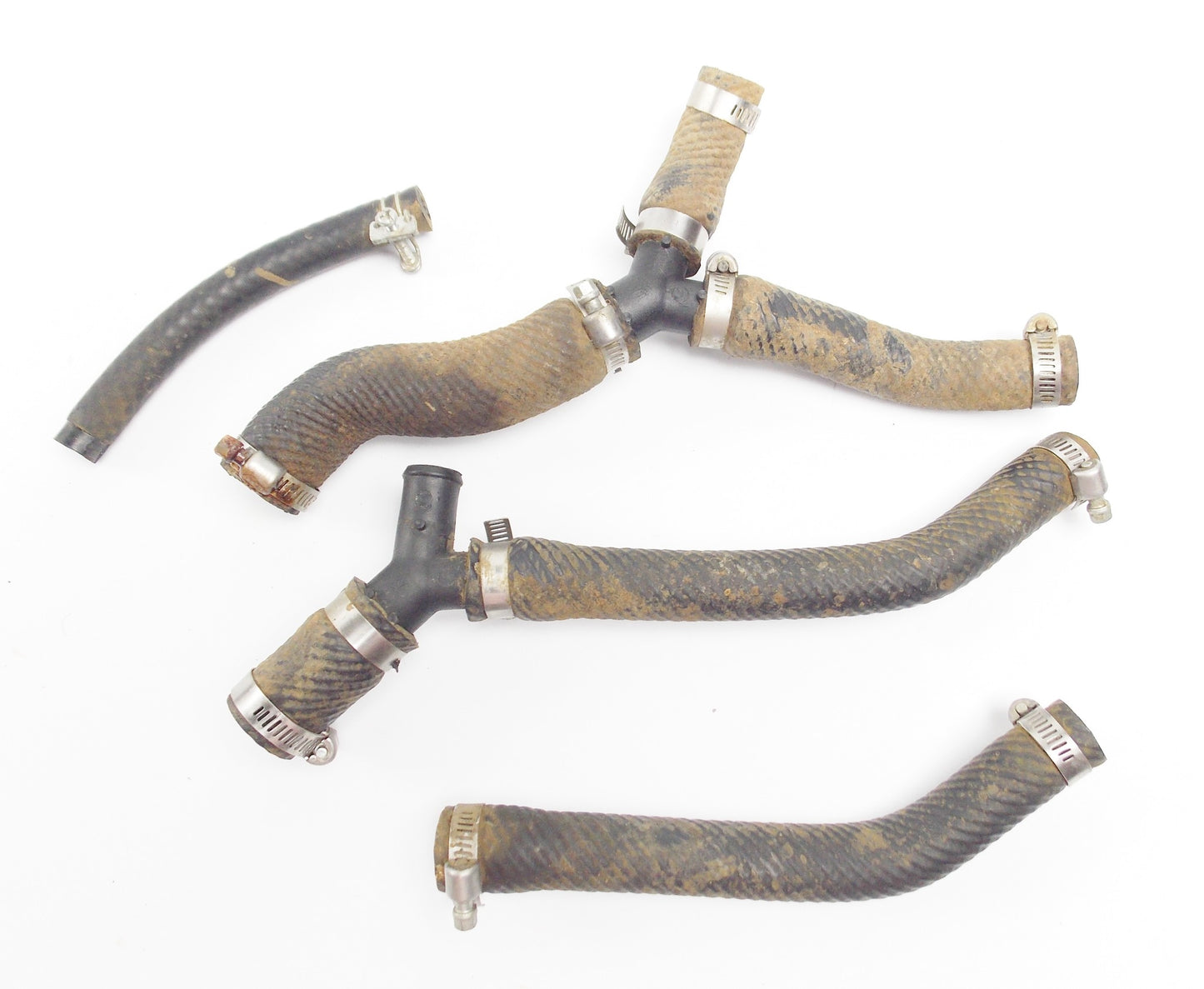 1990 YAMAHA YZ125 COOLING SYSTEM RADIATOR HOSE PIPE TUBE 1/2/3/6 JOINT 1 CLAMPS - MotoRaider
