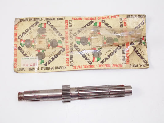 NOS OEM CAGIVA 1989 CAGIVA BLUES 125 TRANSMISSION MAIN SHAFT 800042286 - MotoRaider
