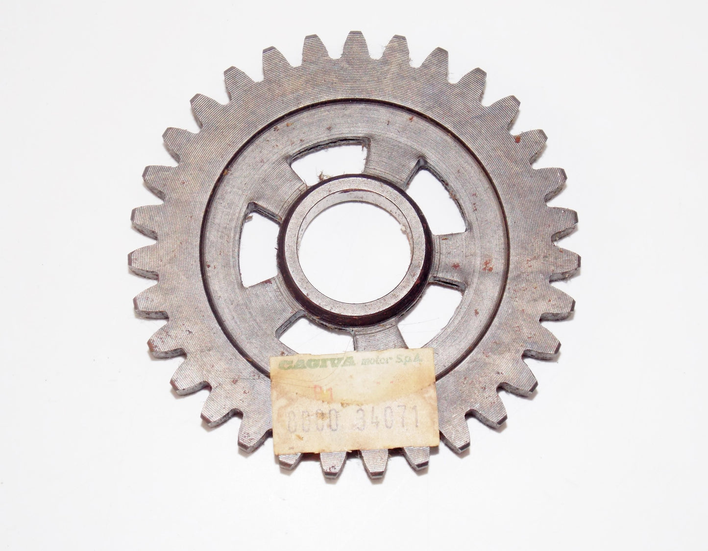NOS OEM CAGIVA 81-82 SST 250/350 TRANSMISSION GEAR MAIN SHAFT 1th T31 800034071 - MotoRaider