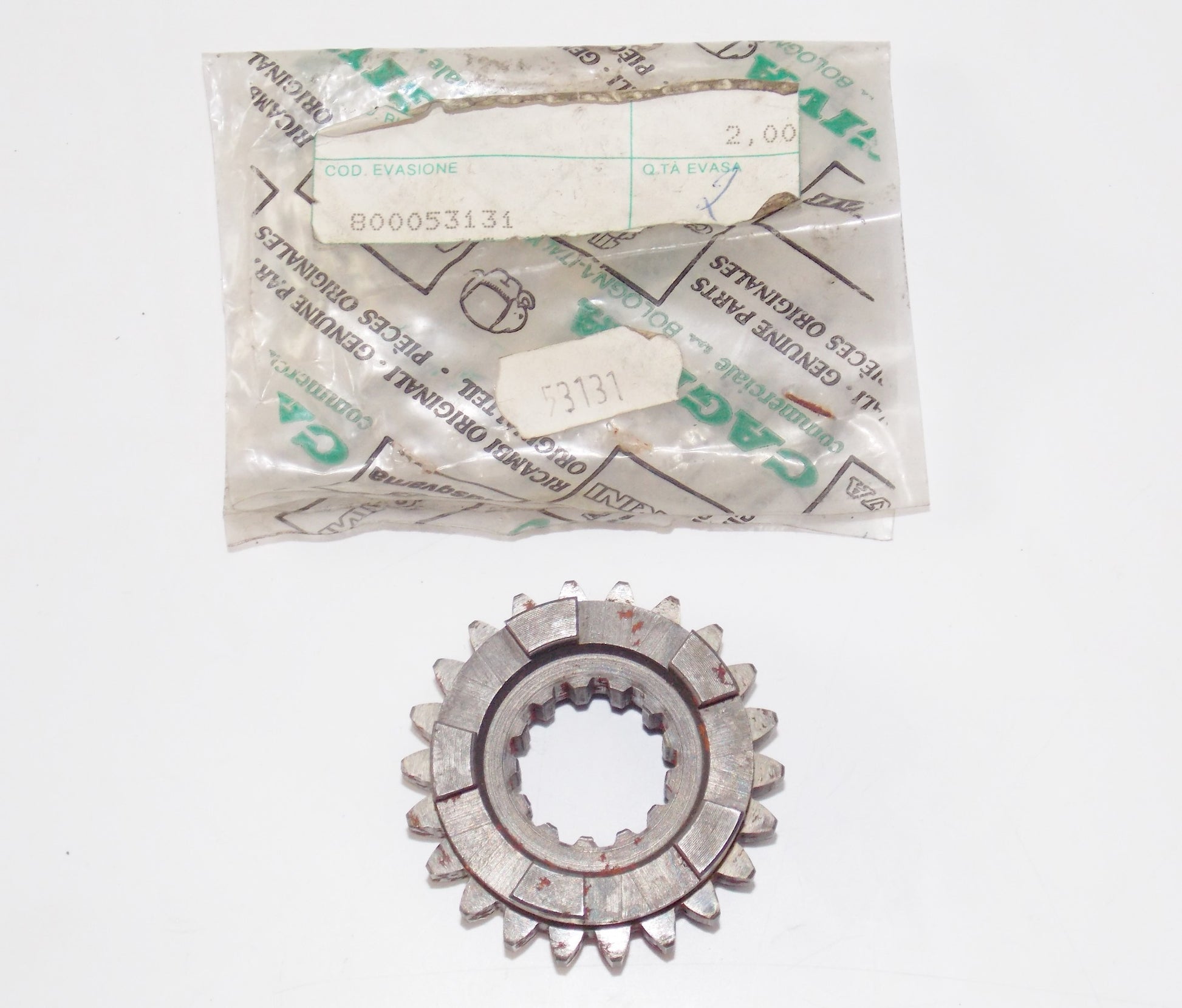 OEM CAGIVA 88-89 BLUES 125 TRANSMISSION DRIVEN GEAR COUNTER SHAFT 5th 800053131 - MotoRaider