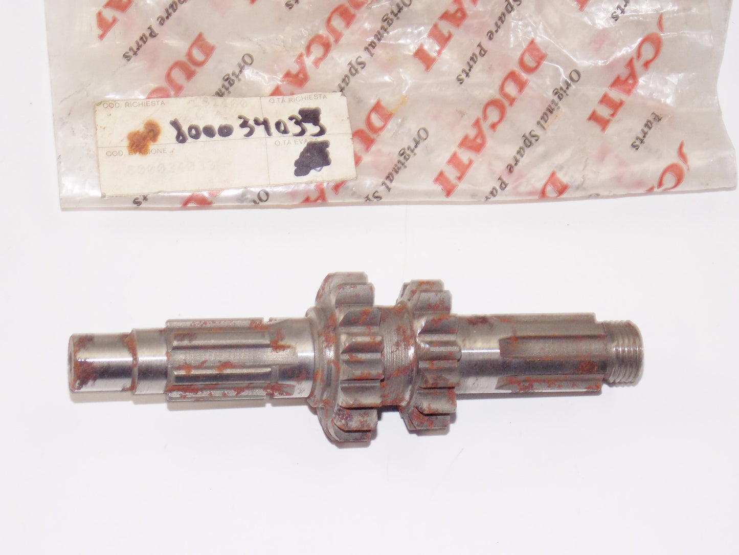 OEM DUCATI CAGIVA SST125 ALETTA SECONDARY COUNTR SHAFT 4th 16T 5th 14T 800034033 - MotoRaider