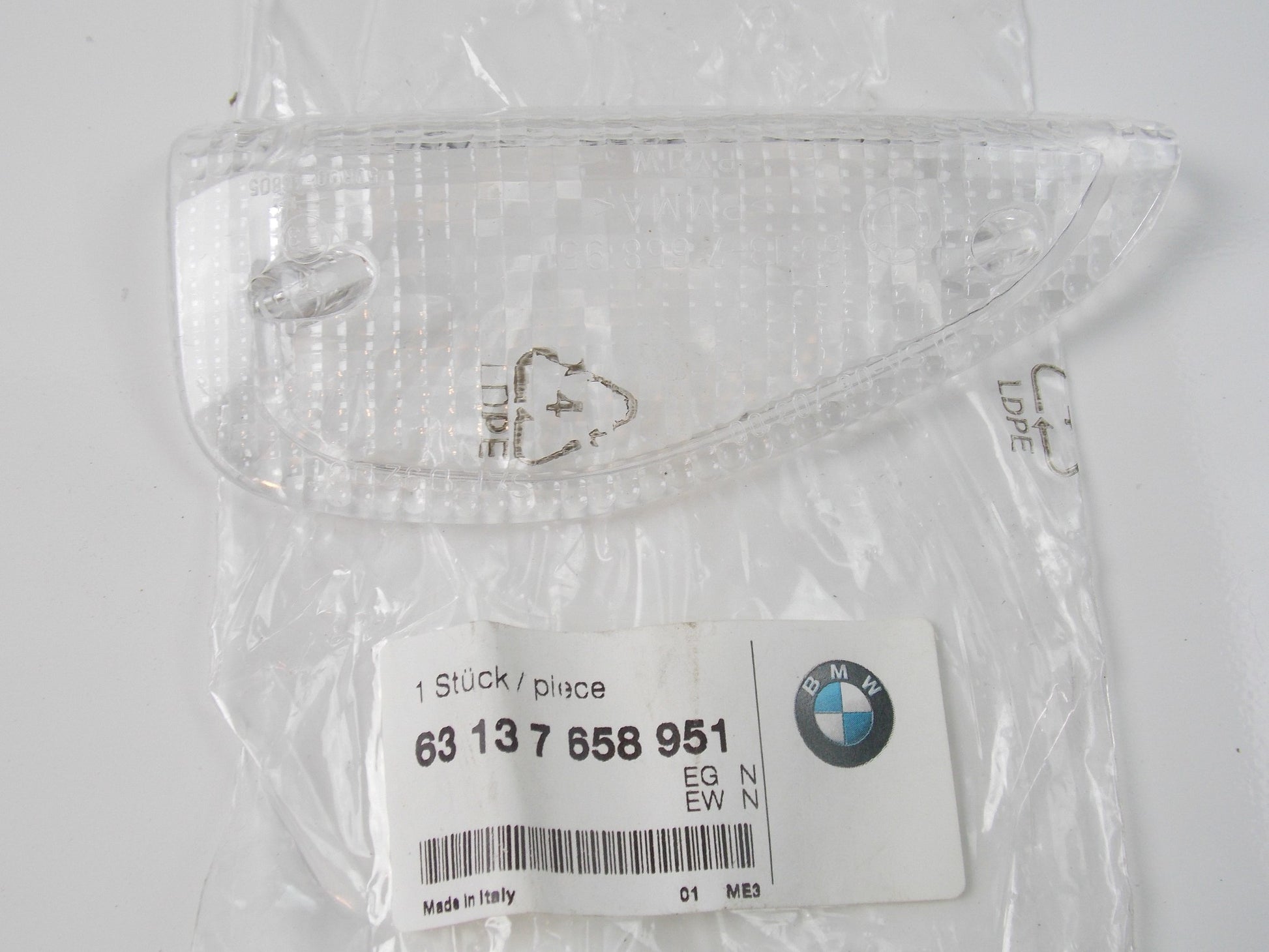 NOS OEM BMW 2001-2004 R 1150 RS FRONT LEFT WHITE LENS # 63137658951 - MotoRaider