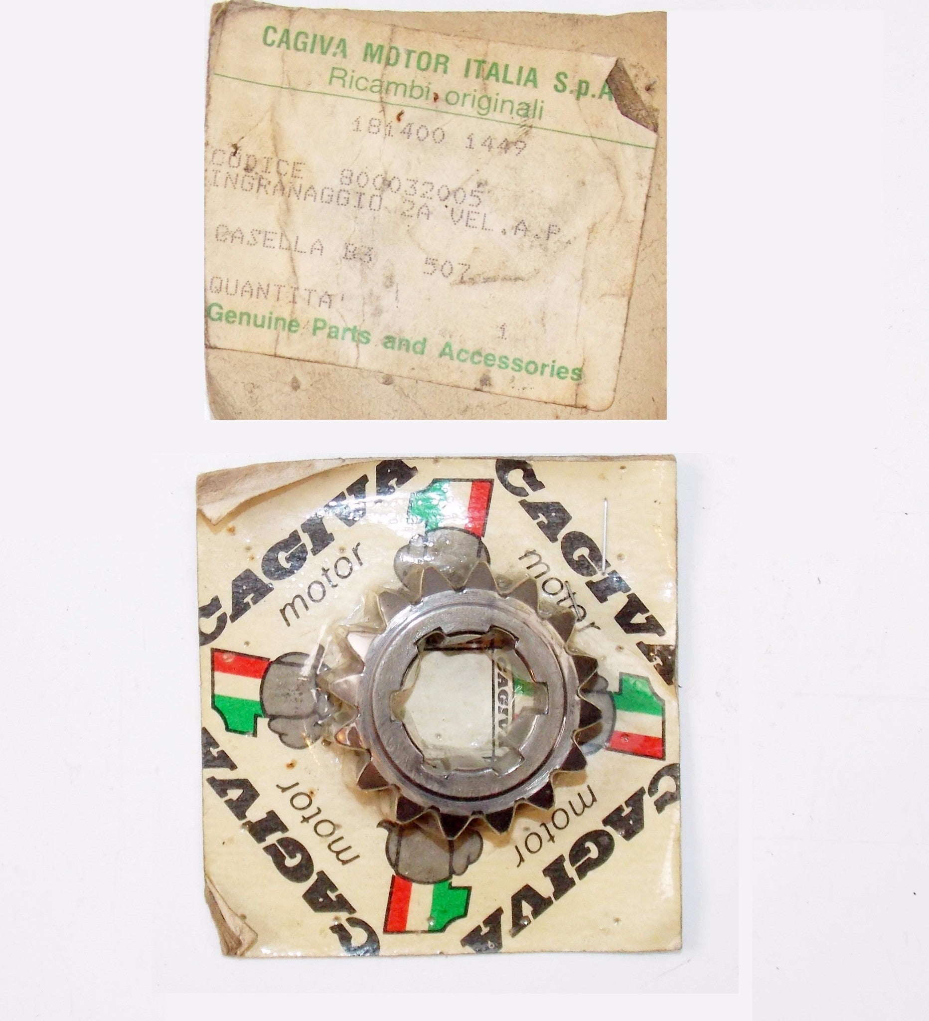 NOS OEM CAGIVA 1981-1982 SST 250 350 MV AGUSTA GEAR MAIN SHAFT 2ND 800032005 - MotoRaider
