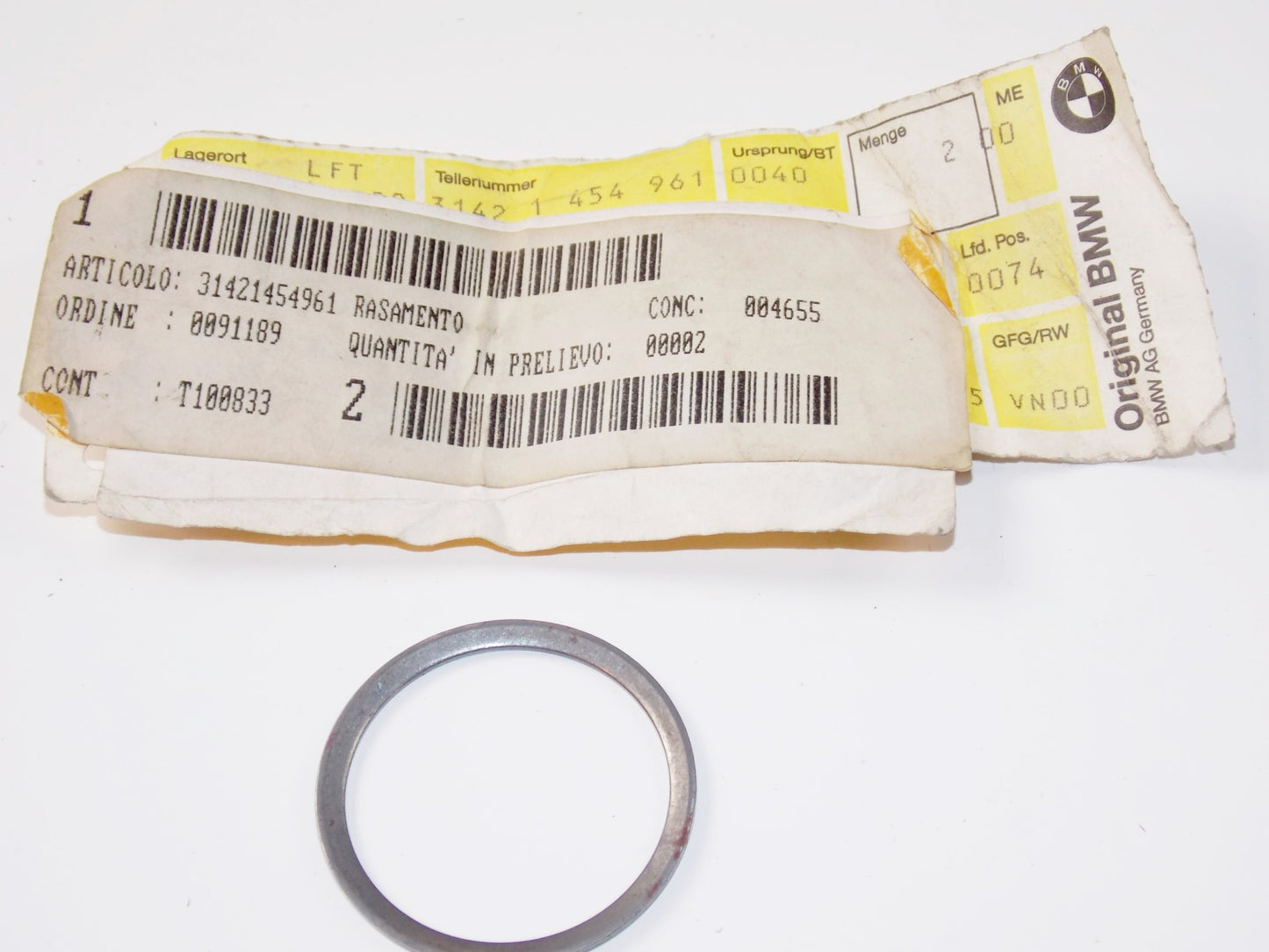 NOS OEM BMW 85-96 R100RS/RT R65 R80 TELESCOPE FORK TUBE WASHER # 31421454961 - MotoRaider