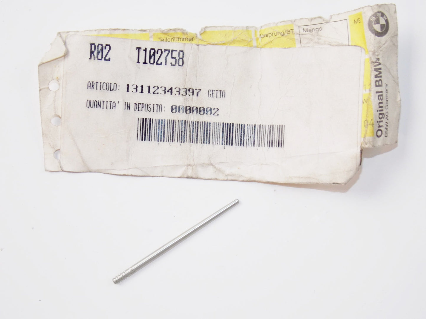 NOS OEM BMW 97-2000 F 650/ST MIXTURE CONTROL NOZZLE NEEDLE # 13112343397 - MotoRaider