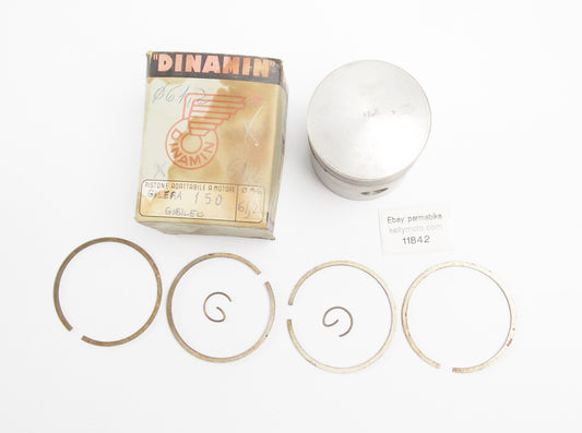 NOS DINAMIN PISTON+RINGS+PIN+CLIPS SET CPL. d. 61.2 mm GILERA 150 GIUBILEO - MotoRaider