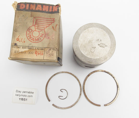NOS DINAMIN PISTON + RINGS + CLIP DIAMETER 61.6 mm GILERA 300 - MotoRaider
