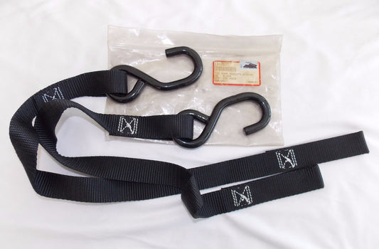 BLACK STRAP TIE 26" DOWN ASSISTS W/HOOK 3/8" 1 PAIR 11-7571 - MotoRaider