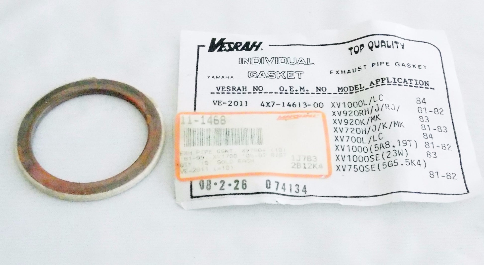 EXHAUST PIPE GASKET YAMAHA 80's XV1000/920/720/700/750SE 11-1468 | 4X7-14613-00 - MotoRaider