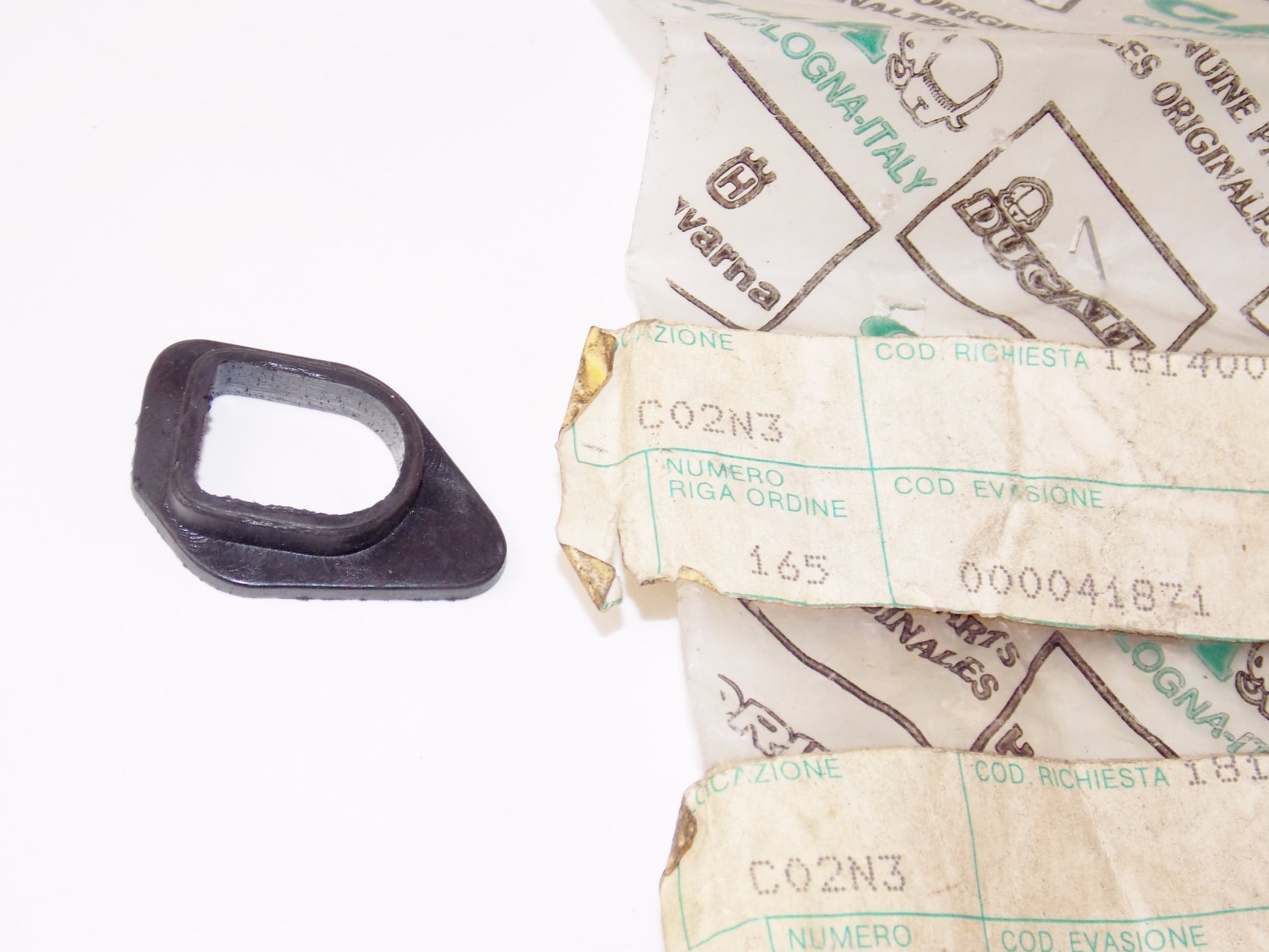 NOS OEM CAGIVA 1984-1985 ALAZZURRA 350/650 RR FAIRING LH RUBBER BUFFER 000041871 - MotoRaider
