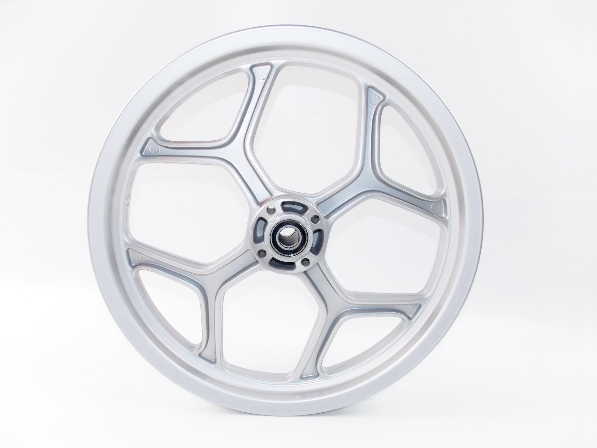 NOS OEM BMW 85-95 K100/LT/75 FRONT SILVER IRON RIM 18" # 36311450816 - MotoRaider