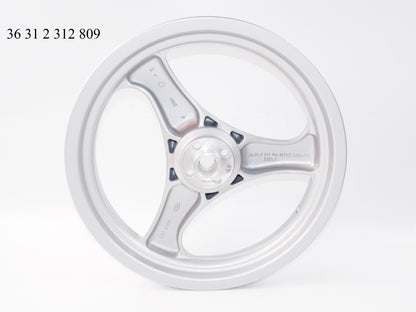NOS OEM BMW 1993-1999 K-1100-LT K1100LT REAR WHEEL SILVER 3.00X17" 36312310188 - MotoRaider