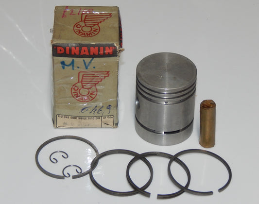 NOS DINAMIN MOTOCYCLES PISTON 46.9mm RINGS+PIN 12MM+CIRCLIPS MV 83 4T #16139 - MotoRaider