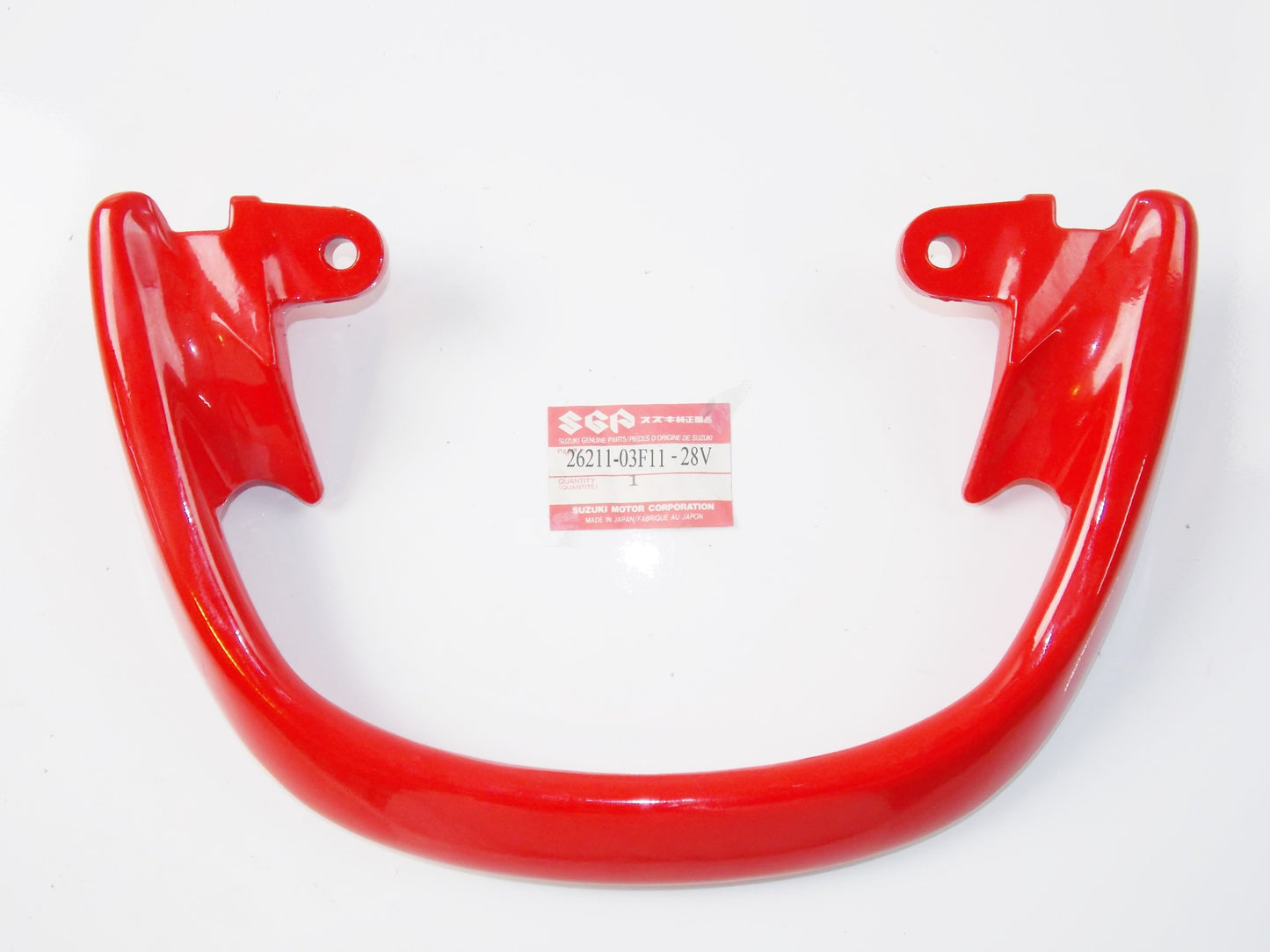 NOS OEM SUZUKI 98-2003 GSX600F/750F RED HANDLE PILLION RIDER # 46211-03F11-28V - MotoRaider