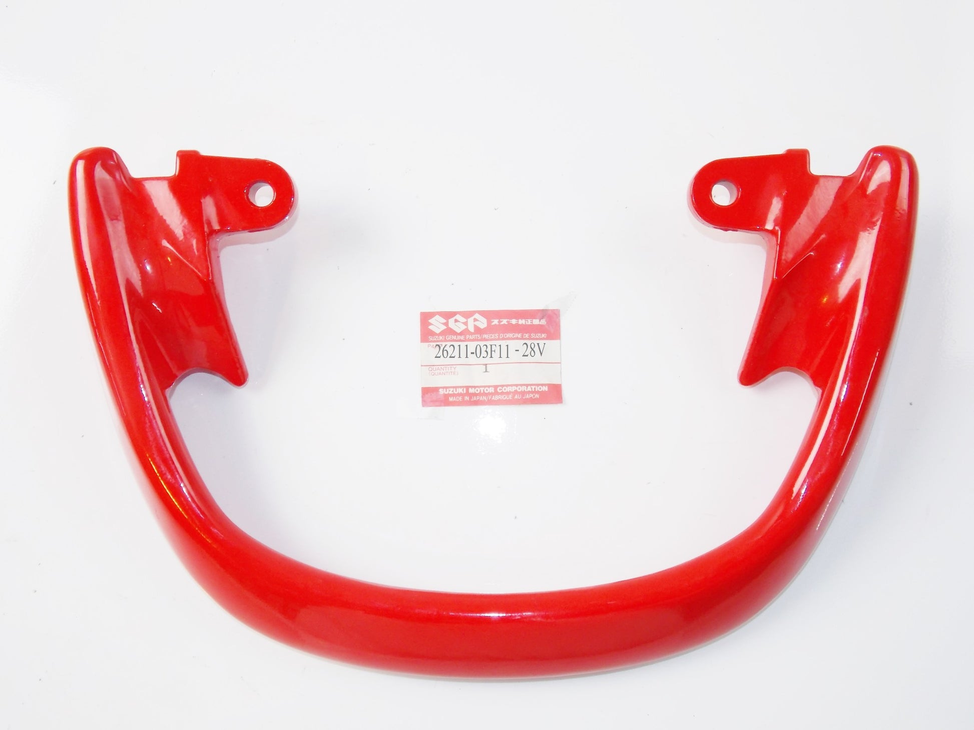 NOS OEM SUZUKI 98-2003 GSX600F/750F RED HANDLE PILLION RIDER # 46211-03F11-28V - MotoRaider