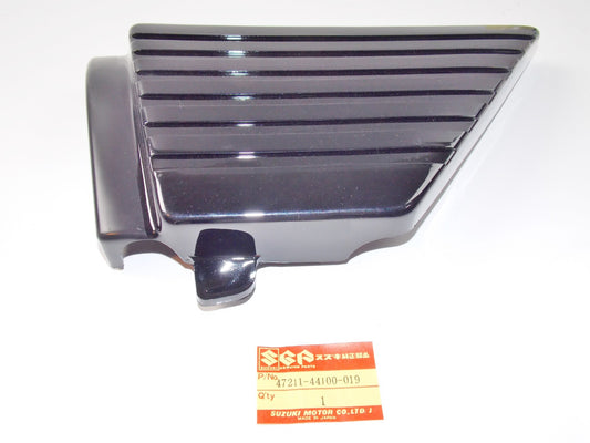 NOS OEM SUZUKI 80-82 GS450ET/EX/EZ/ST/SX (T/X/Z) COVER FRAME LH #47211-44100-19 - MotoRaider