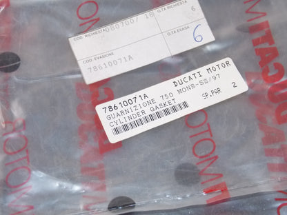 NOS OEM DUCATI 1997 MONSTER 750 SS CYLINDER GASKET # 78610071A - MotoRaider
