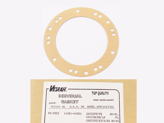 NOS VESRAH BEAKER POINT COVER GASKET SUZUKI 1977-1981 GS250/400/425 11491-44001 - MotoRaider