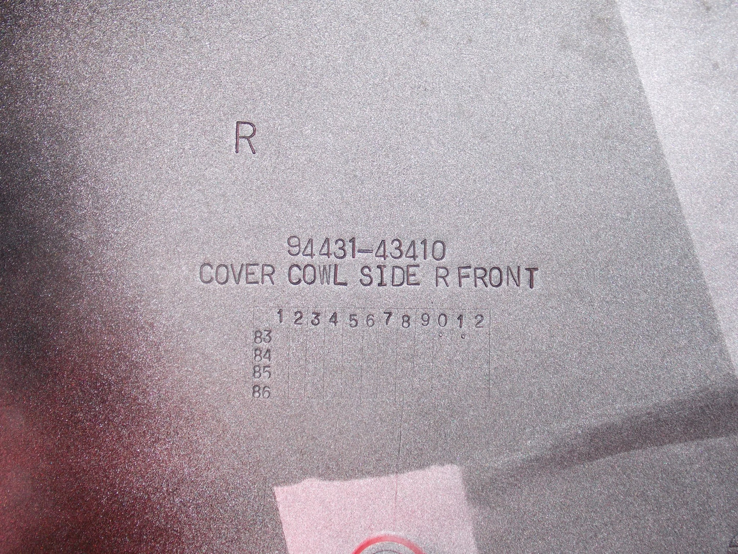 NOS OEM SUZUKI GSX 550 GSX 750 COVER COWL RIGHT FRONT SIDE FAIRING # 94431-43410 - MotoRaider