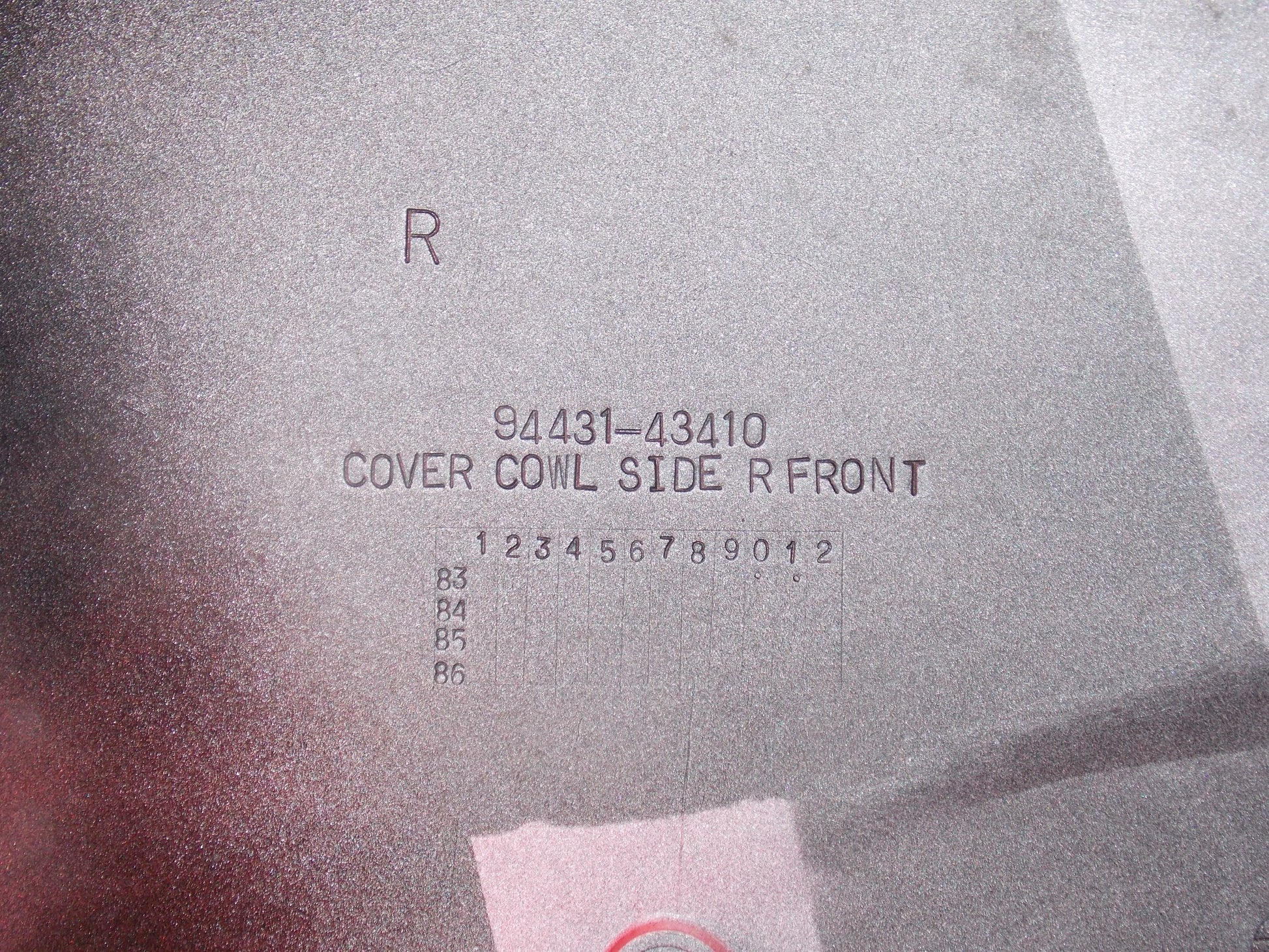 NOS OEM SUZUKI GSX 550 GSX 750 COVER COWL RIGHT FRONT SIDE FAIRING # 94431-43410 - MotoRaider