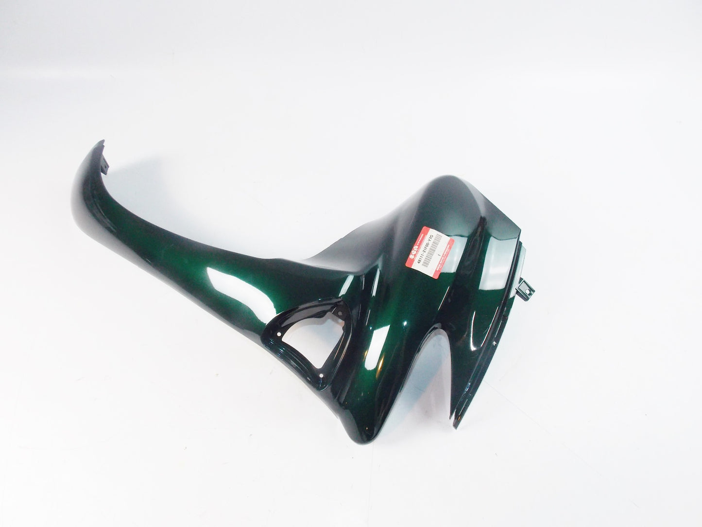NOS OEM SUZUKI 99-2000 Epicuro UC125/150 GREEN SHIELD RIGHT LEG #48111-21F00-Y7G - MotoRaider