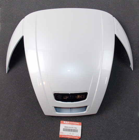 NOS OEM SUZUKI WHITE PEARL TOP CASE COVER 37L UH125/200/K7 # 990D0-G37TC-YSU - MotoRaider
