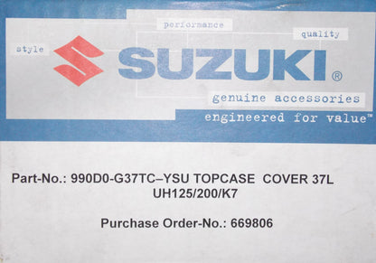 NOS OEM SUZUKI WHITE PEARL TOP CASE COVER 37L UH125/200/K7 # 990D0-G37TC-YSU - MotoRaider