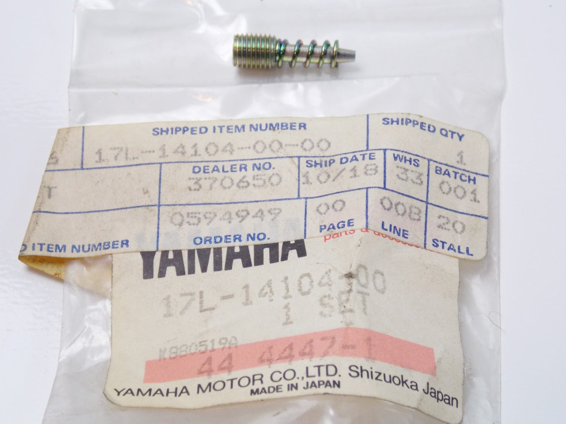 NOS OEM YAMAHA 73-02  Y-ZINGER RIVA 50/80 YAMAHOPPER AIR SCREW SET 17L-14104-00 - MotoRaider