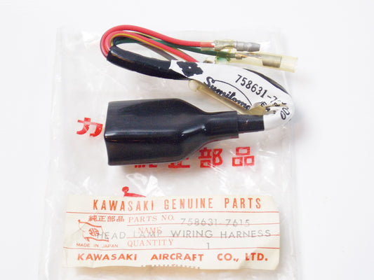 NOS OEM KAWASAKI HEADLAMP WIRING HARNESS 758631-7615 - MotoRaider