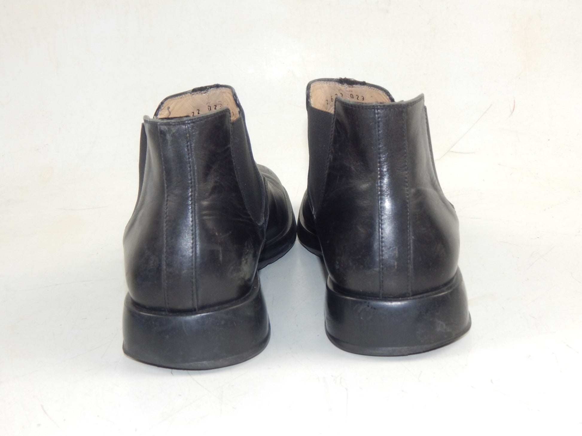 ORIGINAL FERRAGAMO MEN BOOTS LOW BLACK LEATHER SIZE US 9.5 ITALY FASHION - MotoRaider