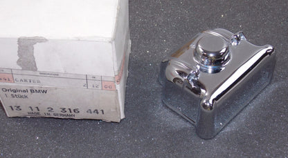 OEM BMW 91-95 R80R/100R/Mystik CHROME CARBURETOR FLOAT HOUSING LEFT 13112316441 - MotoRaider