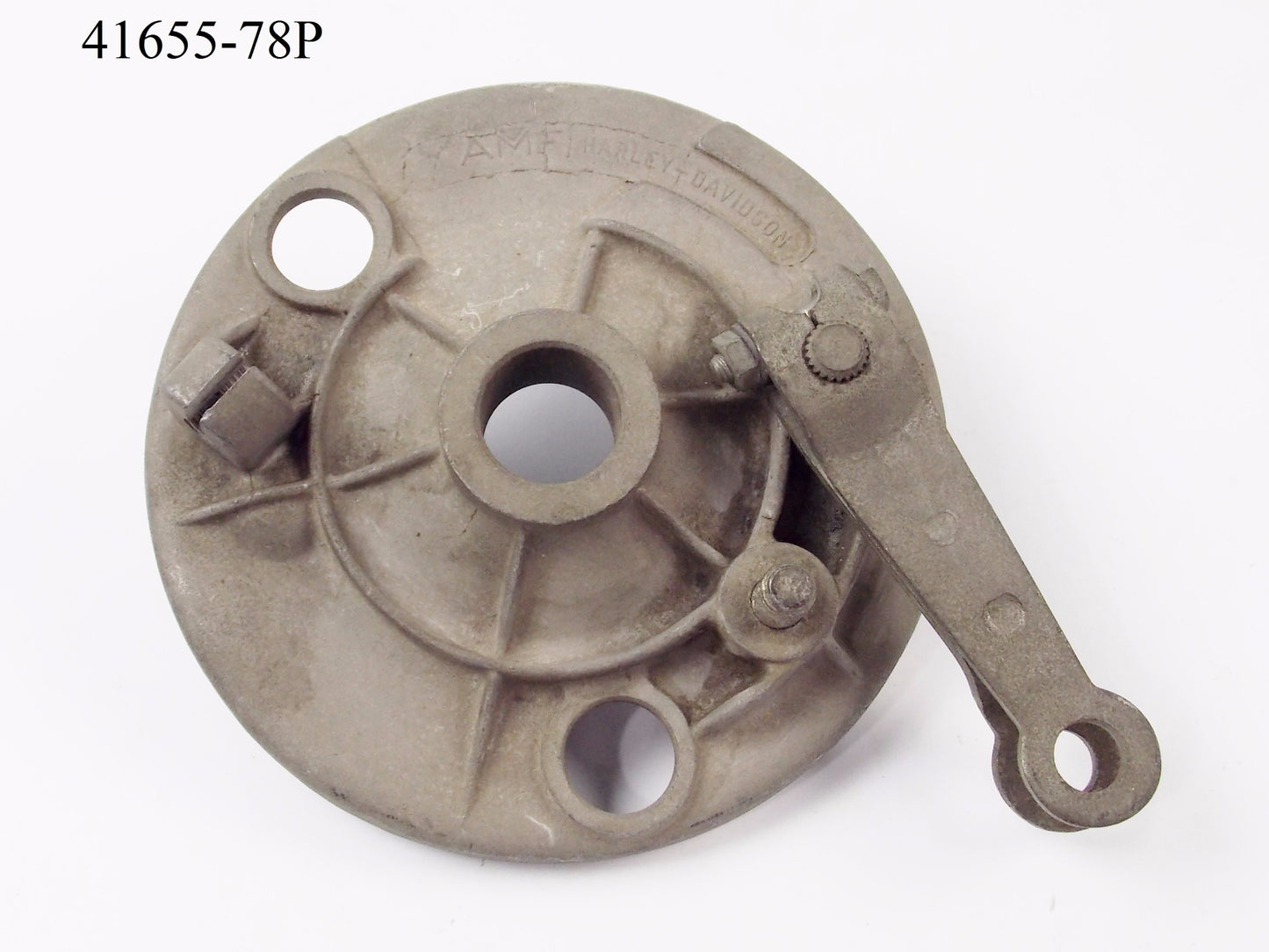 NOS OE HARLEY DAVIDSON 1975-1978 SS/SX 175/250 REAR BRAKE PLATE AMF 41655-78P - MotoRaider
