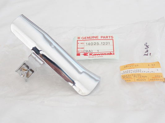 NOS OEM KAWASAKI 1980-1983 KZ440 R.H. MUFFLER HEAT SHIELD COVER  14025-1221 - MotoRaider