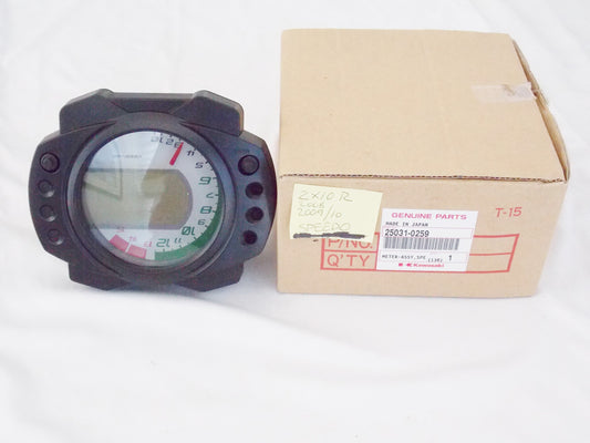 NOS OEM KAWASAKI 2009 2010 ZX1000 SPEEDO METER ASSY  25031-0259 - MotoRaider