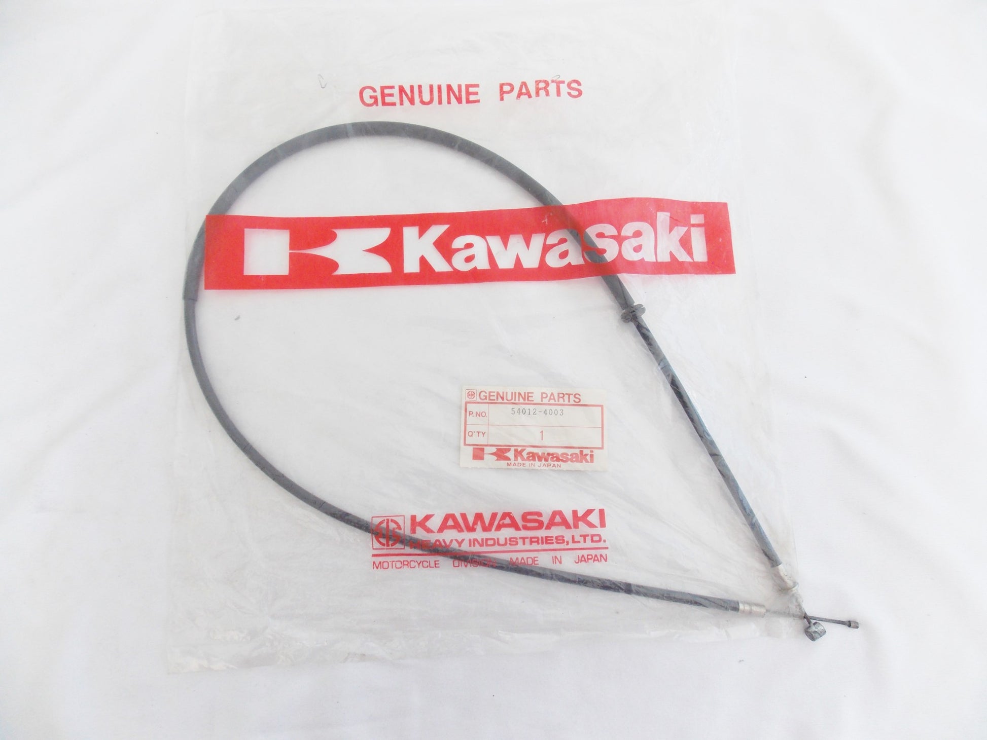 NOS OEM KAWASAKI 1984-1986 KLT110 THROTTLE CABLE  54012-4003 - MotoRaider