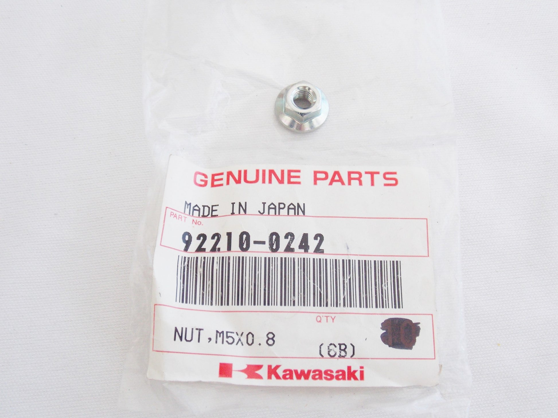 NOS OEM KAWASAKI 2006-2007 ZX1400 NUT 5X0.8  92210-0242 - MotoRaider