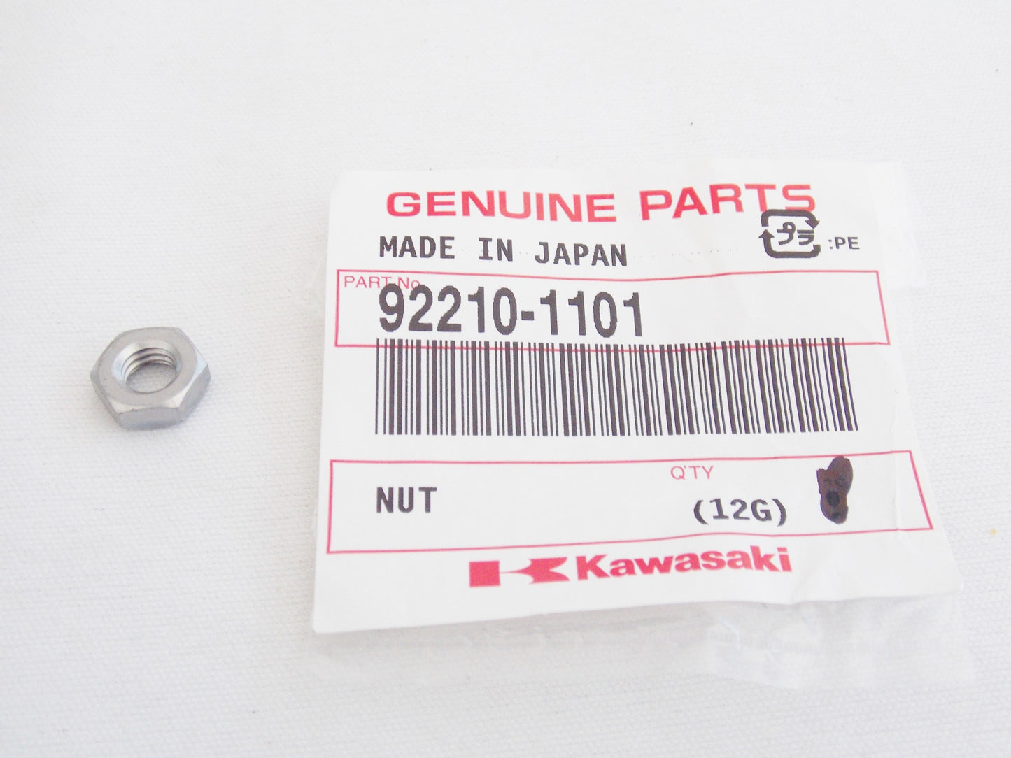 NOS OEM KAWASAKI 2004-2017 ZR1000/750 ZX600/636/1000 ZG1400 NUT 6MM 92210-1101 - MotoRaider