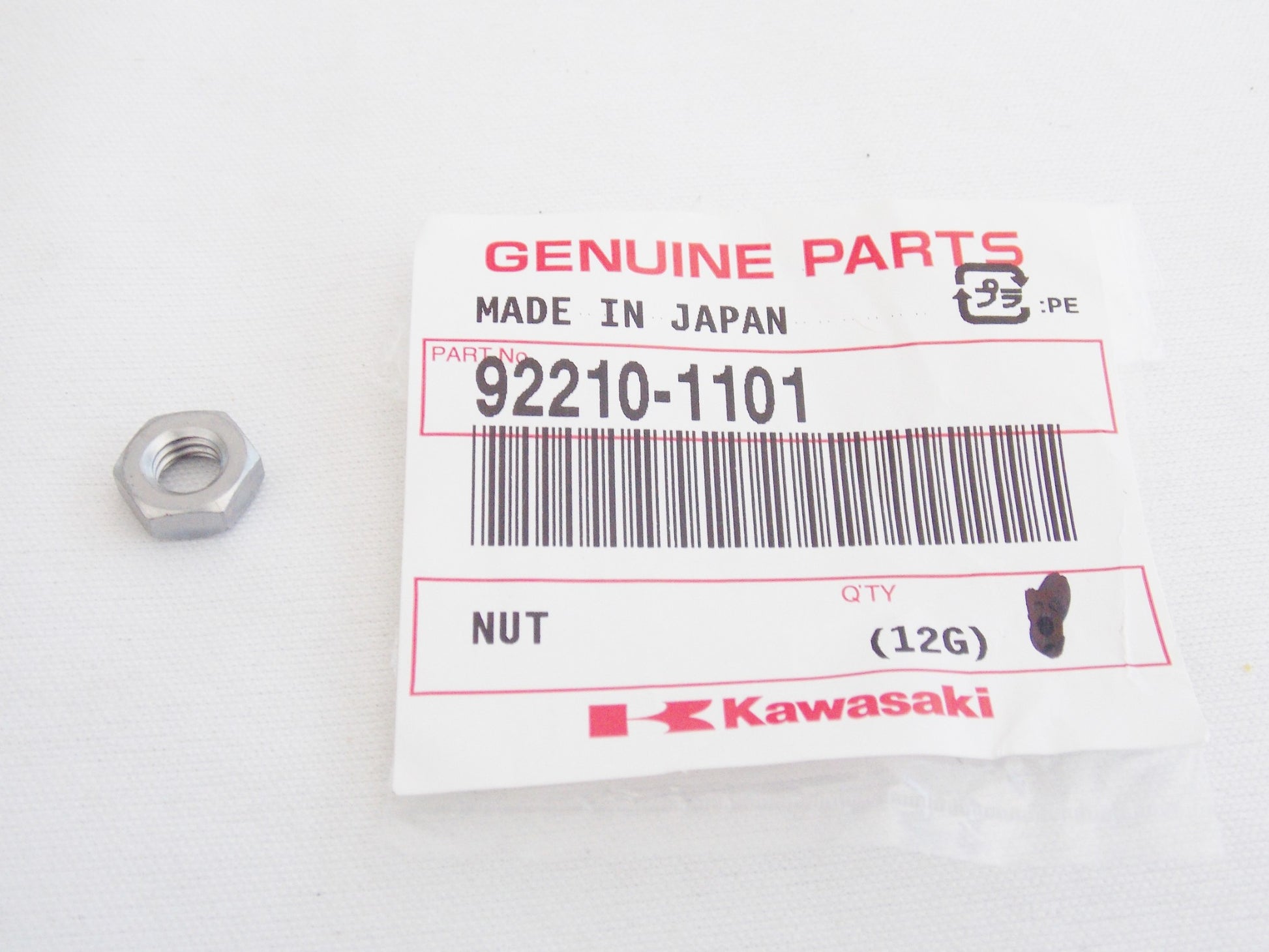 NOS OEM KAWASAKI 2004-2017 ZR1000/750 ZX600/636/1000 ZG1400 NUT 6MM 92210-1101 - MotoRaider