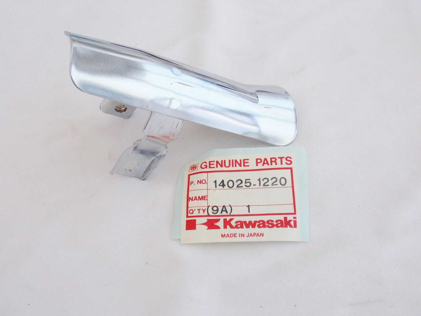 NOS OEM KAWASAKI 1980-1983 KZ440 LH MUFFLER HEAT SHIELD COVER 14025-1220 - MotoRaider
