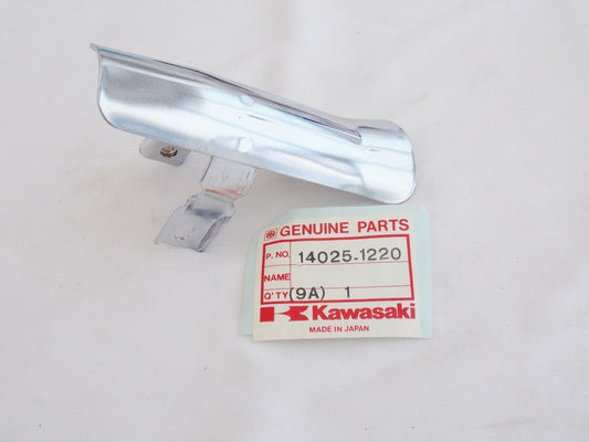 NOS OEM KAWASAKI 1980-1983 KZ440 LH MUFFLER HEAT SHIELD COVER 14025-1220 - MotoRaider