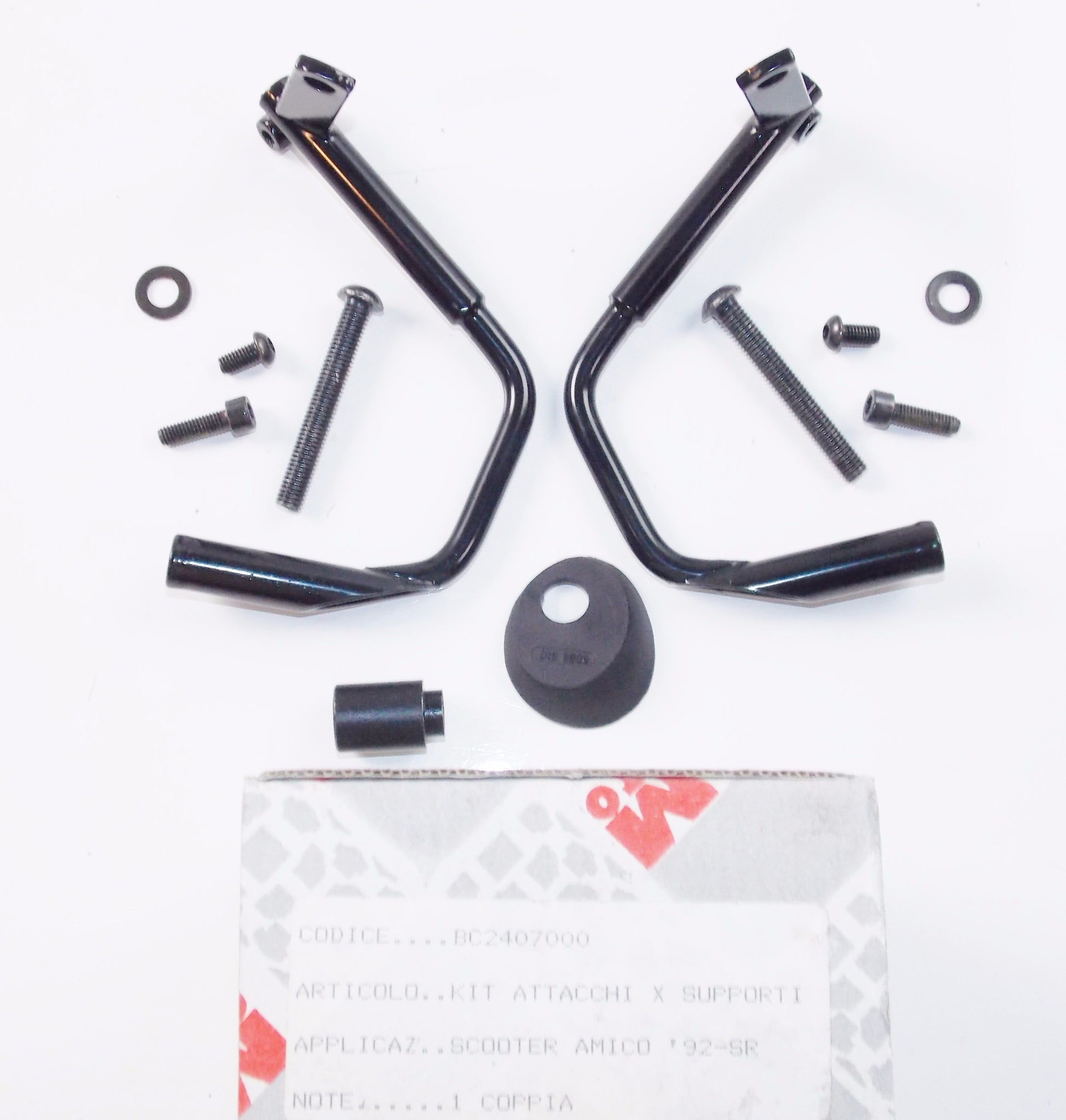 NOS OEM APRILIA 1992 SCOOTER AMICO SR WINDSHIELD BRACKET SUPPORT KIT BC24077000 - MotoRaider