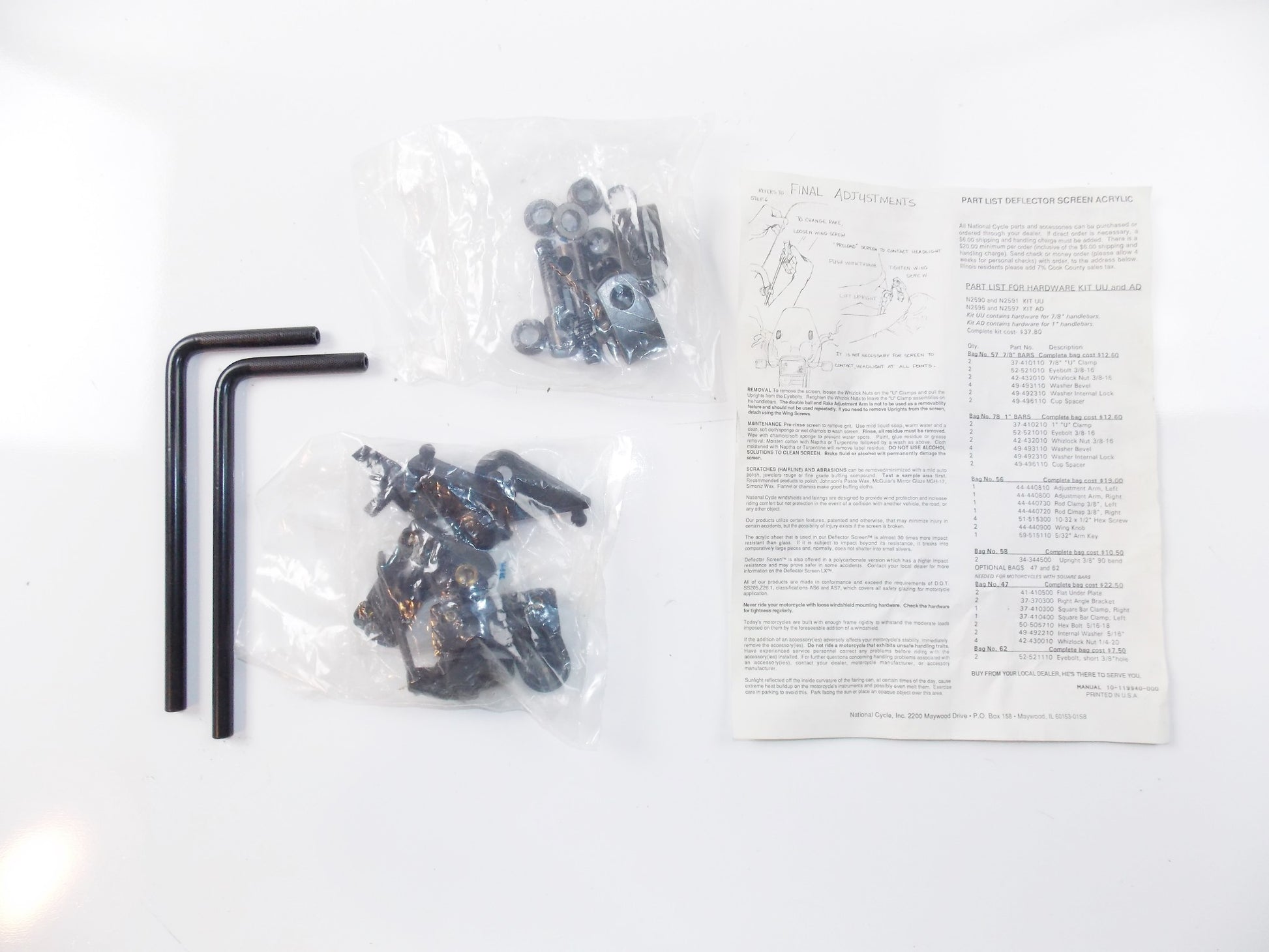 NOS SMOKE WINDSHIELD 16.5"x17.5"+(2) HARDWARE KITS MOUNTING  SCOOTER MOPED VESPA - MotoRaider