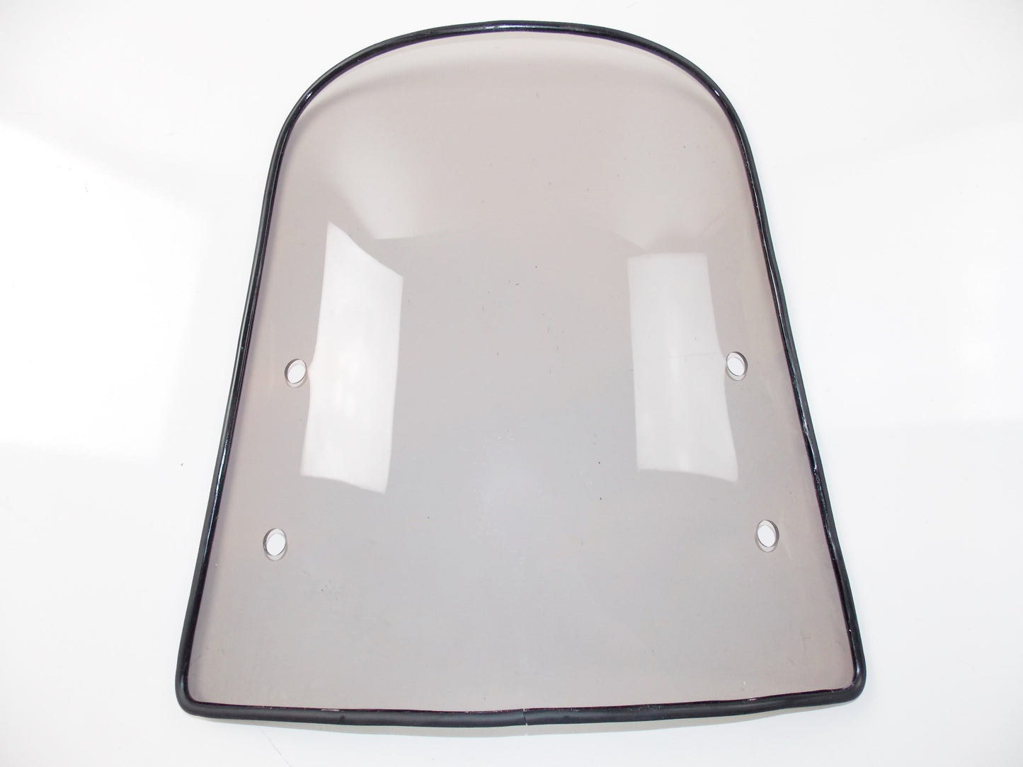 NOS SMOKE WINDSHIELD 16.5"x17.5"+(2) HARDWARE KITS MOUNTING  SCOOTER MOPED VESPA - MotoRaider